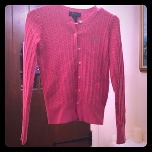 Girl Ralph Lauren Polo Pink sweater sz L 12/14